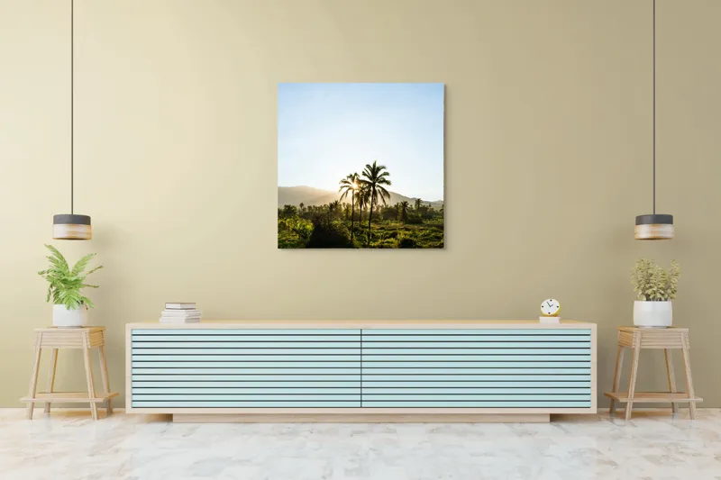 Tablou Canvas, "Răsărit în paradisul tropical", 100 x 100 cm – poza 5