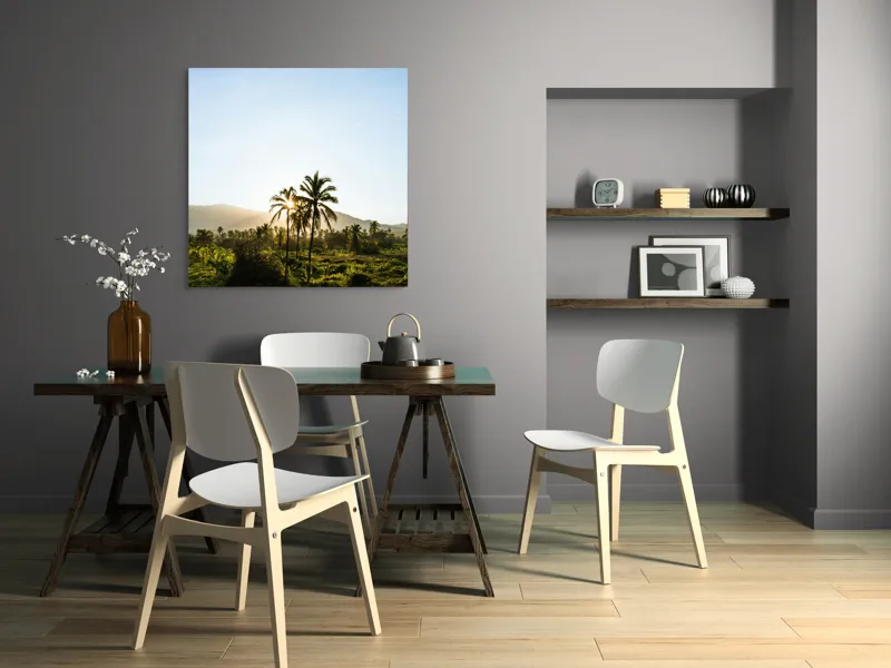 Tablou Canvas, "Răsărit în paradisul tropical", 100 x 100 cm – poza 6