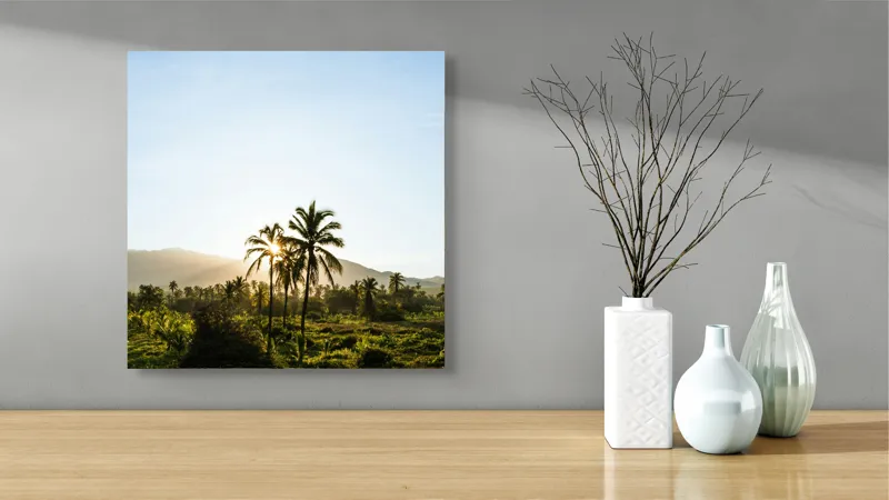Tablou Canvas, "Răsărit în paradisul tropical", 50 x 50 cm – poza 3