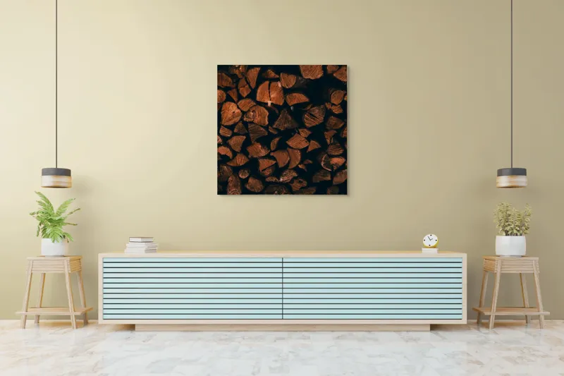 Tablou Canvas, "Stive de lemne întunecate și dense", 100 x 100 cm – poza 5