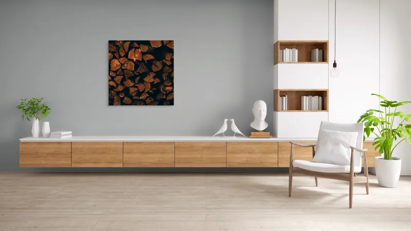 Tablou Canvas, "Stive de lemne întunecate și dense", 100 x 100 cm – poza 8