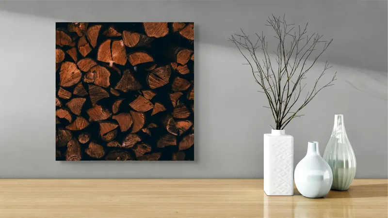 Tablou Canvas, "Stive de lemne întunecate și dense", 50 x 50 cm – poza 3