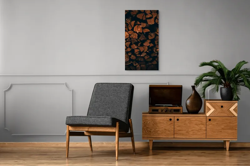 Tablou Canvas, "Stive de lemne întunecate și dense", 50 x 90 cm – poza 8