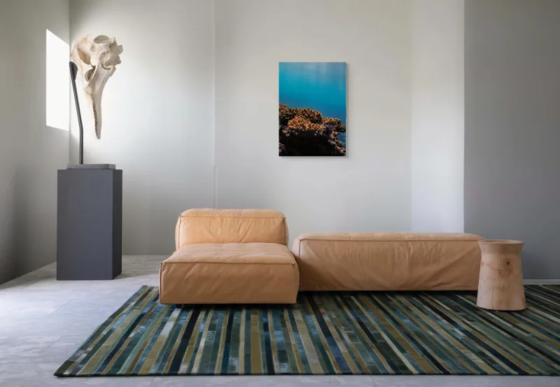 Tablou Canvas, "Corali în lumina strălucitoare a oceanului", Corali, Apă, Lumină, Albastru, Natură, Ecosistem, Ocean, Scufundare, Razele Soarelui, Viață Marină, 50 x 70 cm – poza 7