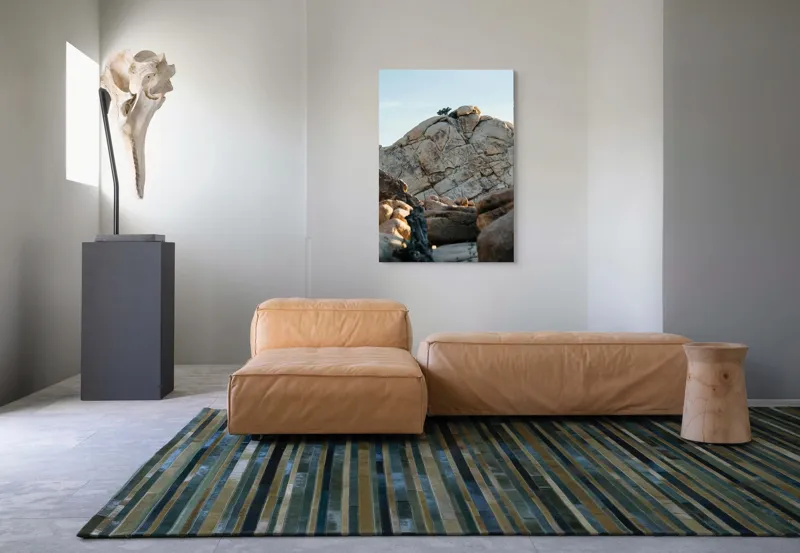 Tablou Canvas, "Copac solitar pe stâncă uriașă", Pietre, Stânci, Arbori, Cer, Texturi, 70 x 100 cm – poza 7