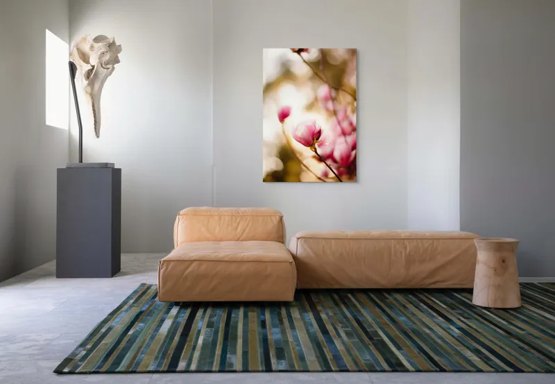 Tablou Canvas, "Flori de magnolie în amurgul primăverii", Flori, Magnolie, Roz, Delicat, Primăvară, Blândețe, Bokeh, Lumină, Natură, Frumusețe, 70 x 100 cm – poza 7