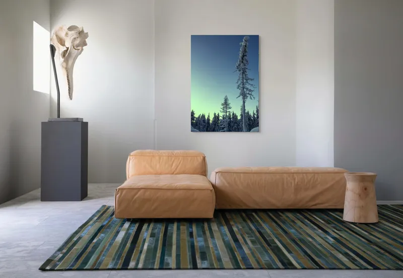 Tablou Canvas, "Tăcerea iernii în pădurea scandinavă", Frig, Zăpadă, Brazi, Iarnă, Cer, Liniște, Îngheț, Amurg, Natură, 70 x 100 cm – poza 7