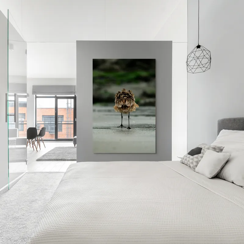 Tablou Canvas, "Pasărea solitară pe plajă umedă", 100 x 150 cm – poza 5