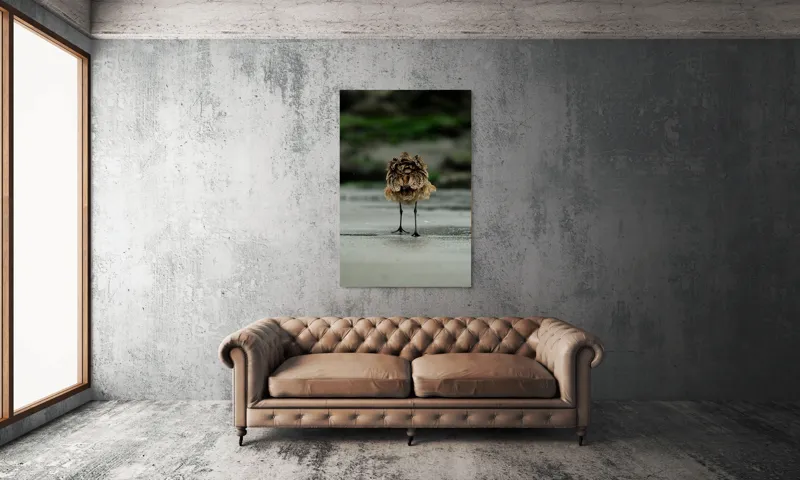 Tablou Canvas, "Pasărea solitară pe plajă umedă", 100 x 150 cm – poza 6