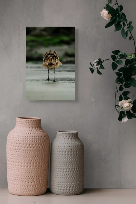 Tablou Canvas, "Pasărea solitară pe plajă umedă", Nu pot să identific această imagine., 26 x 39 cm – poza 6