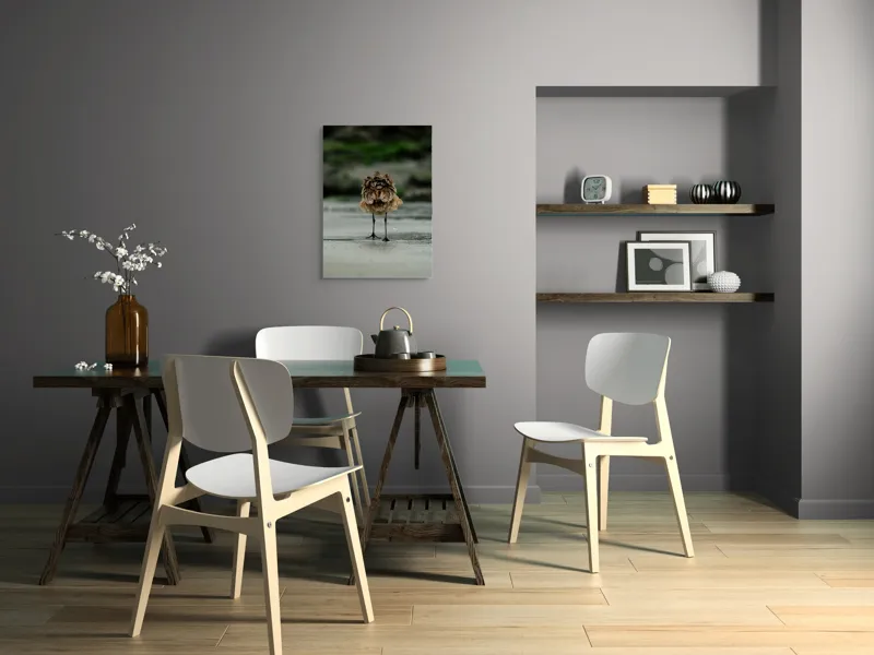 Tablou Canvas, "Pasărea solitară pe plajă umedă", 50 x 70 cm – poza 5
