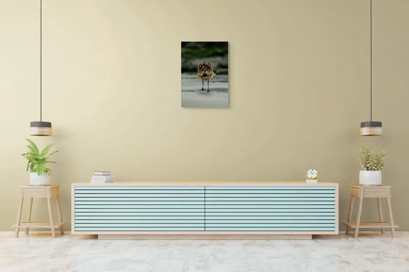 Tablou Canvas, "Pasărea solitară pe plajă umedă", 50 x 70 cm – poza 6