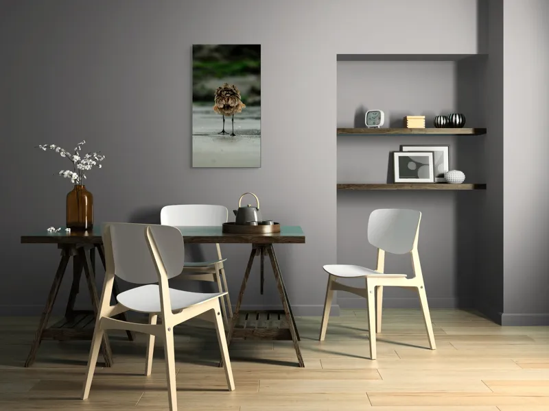 Tablou Canvas, "Pasărea solitară pe plajă umedă", Nu pot să identific această imagine., 50 x 90 cm – poza 4