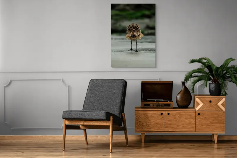 Tablou Canvas, "Pasărea solitară pe plajă umedă", Nu pot să identific această imagine., 70 x 100 cm – poza 6