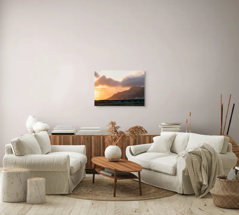 Tablou Canvas, "Liniștea Apusului Montan Rozaliu", Apus, Munte, Nor, Lumina, Peisaj, Cer, Dramatic, 70 x 50 cm – poza 6