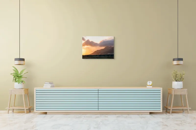 Tablou Canvas, "Liniștea Apusului Montan Rozaliu", Apus, Munte, Nor, Lumina, Peisaj, Cer, Dramatic, 70 x 50 cm – poza 7