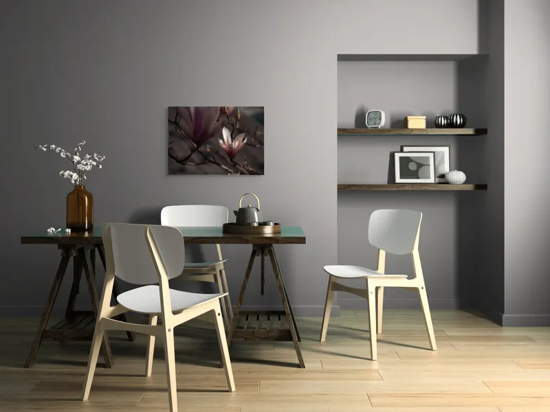 Tablou Canvas, "Misterul florilor de magnolie în amurg", Flori, Lumină, Rădăcini, Delicatețe, Primăvară, Natură, Blândețe, 70 x 50 cm – poza 5