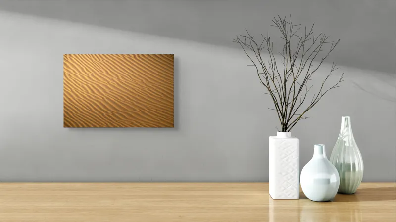 Tablou Canvas, "Vântul modelează nisipul în deșert", Onduleuri, Nisip, Textură, Linii, Abstract, Deșert, Valuri, Minimalism, 39 x 26 cm – poza 8