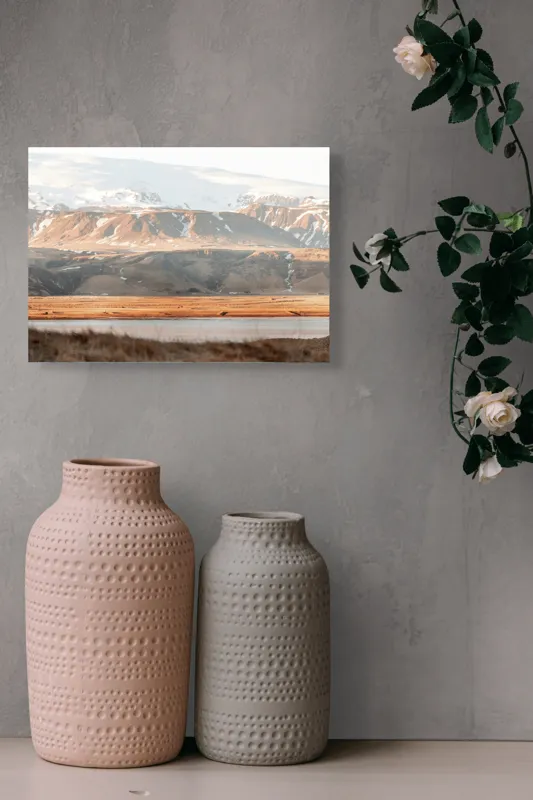 Tablou Canvas, "Văi și Munți Înzăpeziți în Apus", Munte, Zăpadă, Peisaj, Câmpie, Cer, Întindere, Natură, Frumusețe, Serenitate, 54 x 39 cm – poza 8