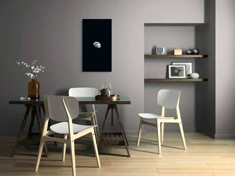 Tablou Canvas, "Luna luminând cerul nocturn", Mister, Solitudine, Claritate, Lumină, Întuneric, Atracție, Eternitate, Liniște, Univers, Frumusețe, 50 x 90 cm – poza 4