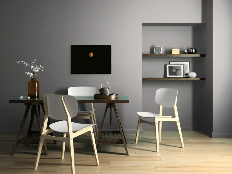 Tablou Canvas, "Luna portocalie pe cerul întunecat", Lună, Portocalie, Întuneric, Cer, Noapte, 70 x 50 cm – poza 5