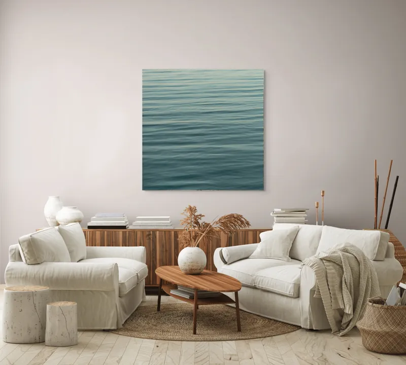 Tablou Canvas, "Valurile liniștite ale mării albastre", Calm, Serene, Vast, Rippled, Reflective, 100 x 100 cm – poza 3