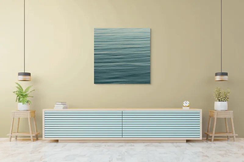 Tablou Canvas, "Valurile liniștite ale mării albastre", Calm, Serene, Vast, Rippled, Reflective, 100 x 100 cm – poza 5