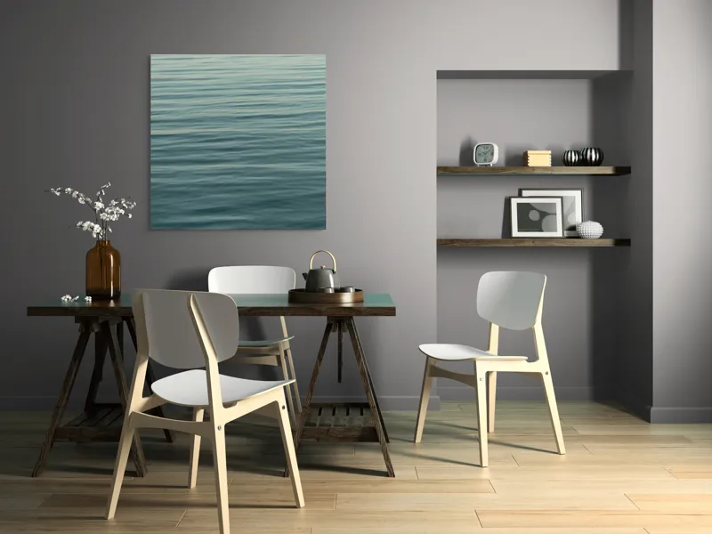 Tablou Canvas, "Valurile liniștite ale mării albastre", Calm, Serene, Vast, Rippled, Reflective, 100 x 100 cm – poza 6