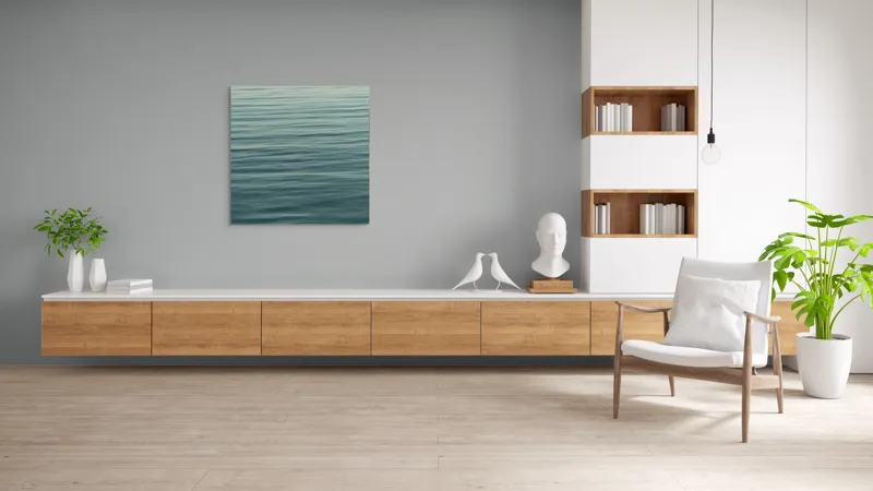 Tablou Canvas, "Valurile liniștite ale mării albastre", Calm, Serene, Vast, Rippled, Reflective, 100 x 100 cm – poza 8