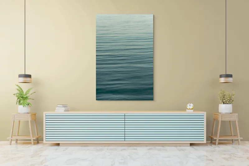 Tablou Canvas, "Valurile liniștite ale mării albastre", Calm, Serene, Vast, Rippled, Reflective, 100 x 150 cm – poza 4