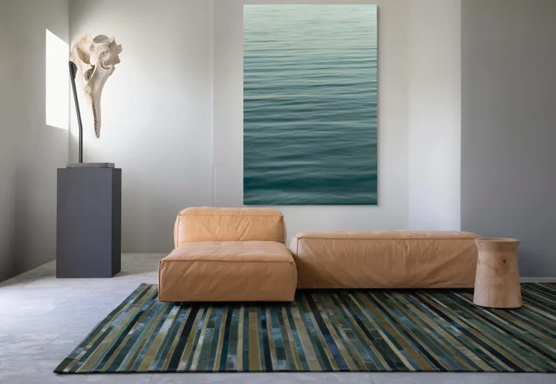 Tablou Canvas, "Valurile liniștite ale mării albastre", Calm, Serene, Vast, Rippled, Reflective, 100 x 150 cm – poza 7