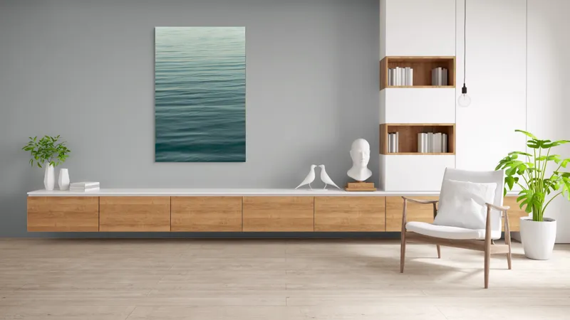 Tablou Canvas, "Valurile liniștite ale mării albastre", Calm, Serene, Vast, Rippled, Reflective, 100 x 150 cm – poza 8