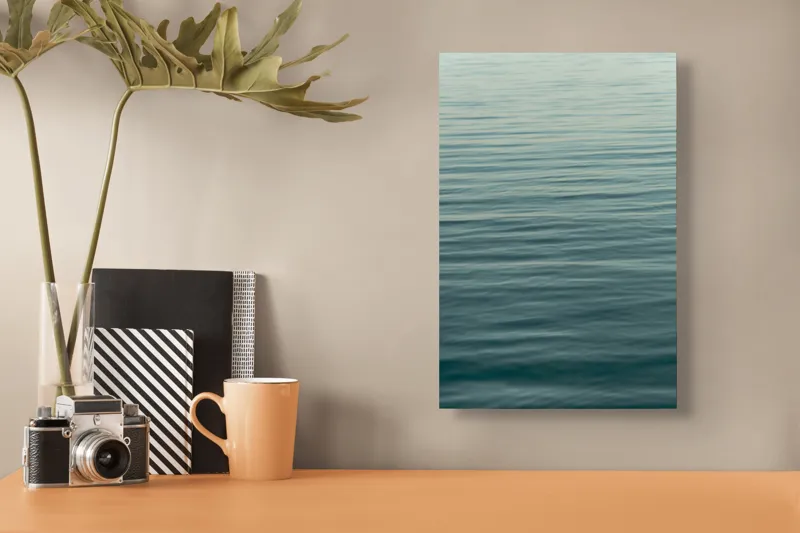 Tablou Canvas, "Valurile liniștite ale mării albastre", Calm, Serene, Vast, Rippled, Reflective, 26 x 39 cm – poza 3