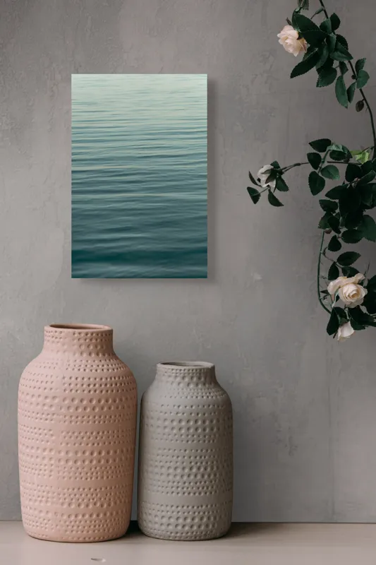 Tablou Canvas, "Valurile liniștite ale mării albastre", Calm, Serene, Vast, Rippled, Reflective, 26 x 39 cm – poza 6