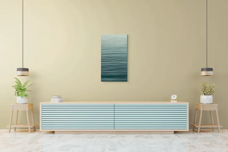 Tablou Canvas, "Valurile liniștite ale mării albastre", Calm, Serene, Vast, Rippled, Reflective, 50 x 90 cm – poza 6