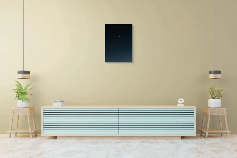 Tablou Canvas, "Luna și steaua solitară", Lună, Cer, Stea, Noapte, Liniște, 50 x 70 cm – poza 6