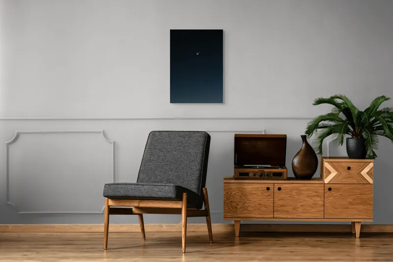 Tablou Canvas, "Luna și steaua solitară", Lună, Cer, Stea, Noapte, Liniște, 50 x 70 cm – poza 8