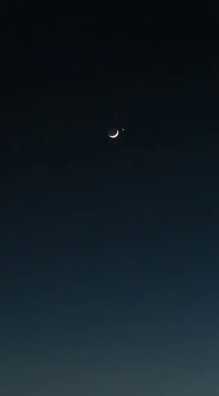 Tablou Canvas, "Luna și steaua solitară", Lună, Cer, Stea, Noapte, Liniște, 50 x 90 cm – poza 2