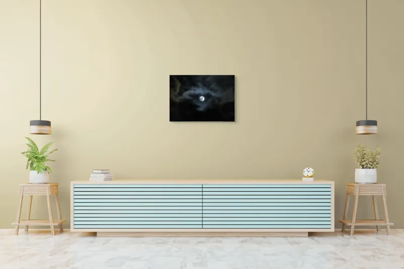 Tablou Canvas, "Luna printre nori întunecați", Lună, Nor, Întuneric, Mister, Noapte, Cer, Strălucire, Umbre, 70 x 50 cm – poza 7