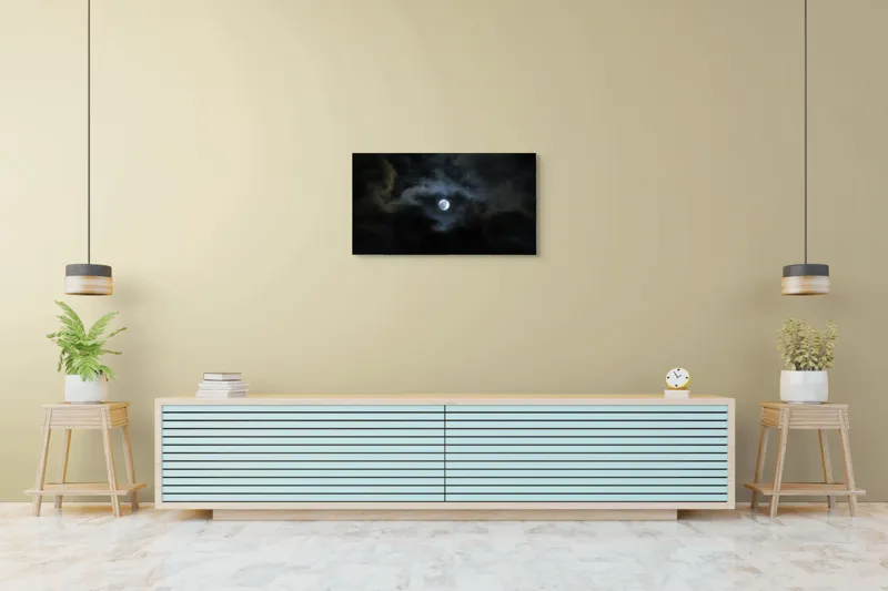 Tablou Canvas, "Luna printre nori întunecați", Lună, Nor, Întuneric, Mister, Noapte, Cer, Strălucire, Umbre, 90 x 50 cm – poza 5