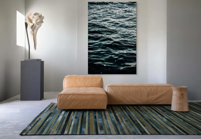 Tablou Canvas, "Valuri întunecate într-o zi calmă", Valuri, Ocean, Apă, Reflexii, Întuneric, Suprafață, Spumă, 100 x 150 cm – poza 7