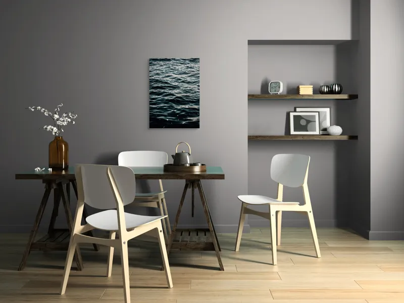 Tablou Canvas, "Valuri întunecate într-o zi calmă", Valuri, Ocean, Apă, Reflexii, Întuneric, Suprafață, Spumă, 50 x 70 cm – poza 5