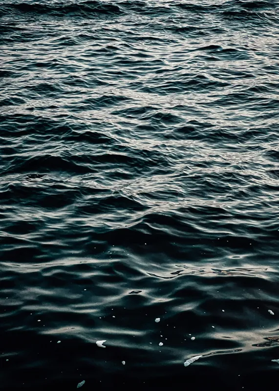 Tablou Canvas, "Valuri întunecate într-o zi calmă", Valuri, Ocean, Apă, Reflexii, Întuneric, Suprafață, Spumă, 50 x 70 cm – poza 2