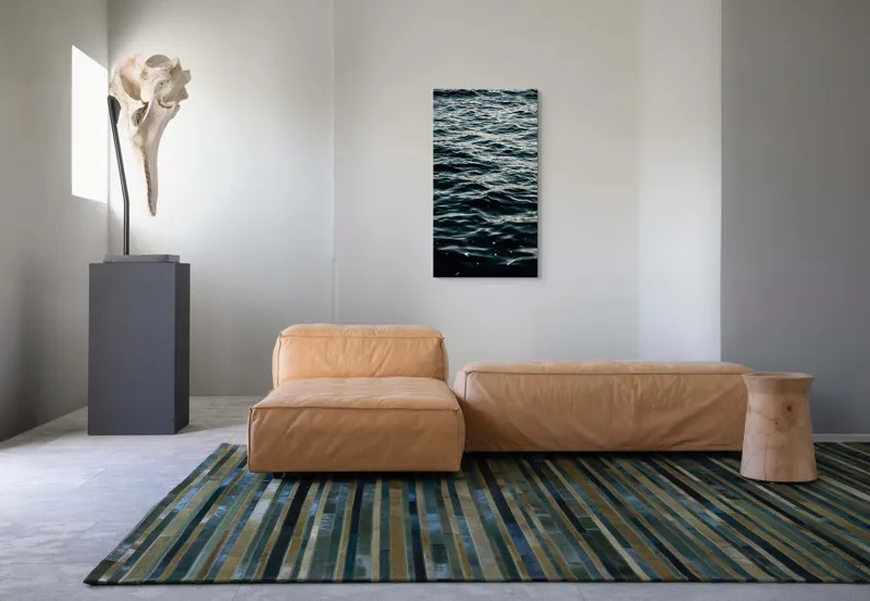 Tablou Canvas, "Valuri întunecate într-o zi calmă", Valuri, Ocean, Apă, Reflexii, Întuneric, Suprafață, Spumă, 50 x 90 cm – poza 5