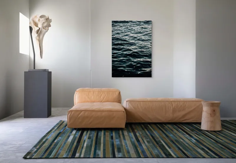Tablou Canvas, "Valuri întunecate într-o zi calmă", Valuri, Ocean, Apă, Reflexii, Întuneric, Suprafață, Spumă, 70 x 100 cm – poza 7
