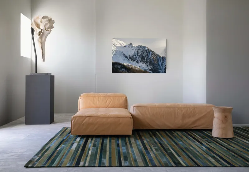 Tablou Canvas, "Liniștea înălțimilor încărcate de zăpadă", Munți, Zăpadă, Păduri, Cer, Stânci, 90 x 50 cm – poza 8