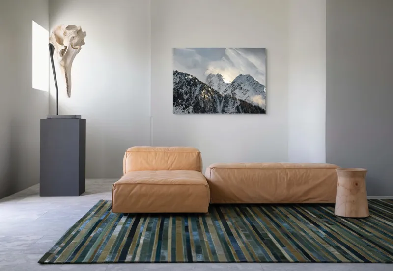 Tablou Canvas, "Vârfuri montane sub mantia norilor", Majestuos, Montan, Înghețat, Impunător, Liniștit, Vârfuri, Alpin, Pitoresc, Strălucitor, Rece, 100 x 70 cm – poza 7