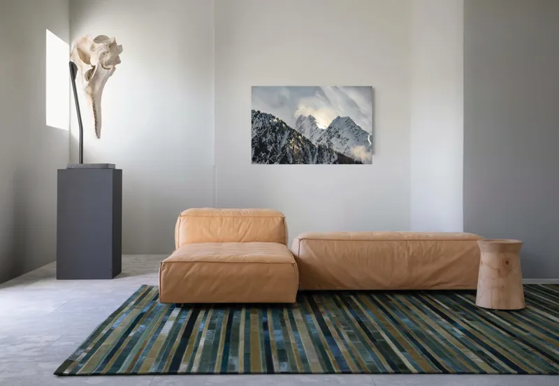 Tablou Canvas, "Vârfuri montane sub mantia norilor", Majestuos, Montan, Înghețat, Impunător, Liniștit, Vârfuri, Alpin, Pitoresc, Strălucitor, Rece, 90 x 50 cm – poza 8