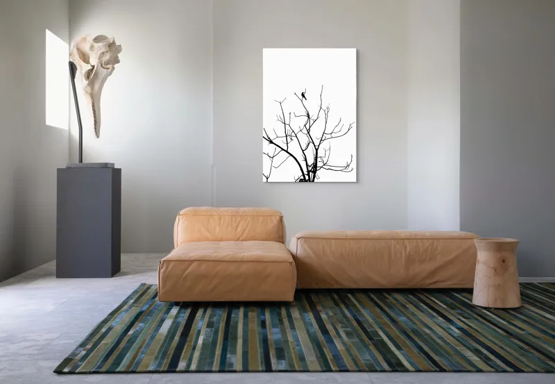 Tablou Canvas, "Pasărea singuratică în zare albă", Ramură, Siluetă, Pasăre, Cer, Contrast, Natură, Minimalism, Linie., 70 x 100 cm – poza 7