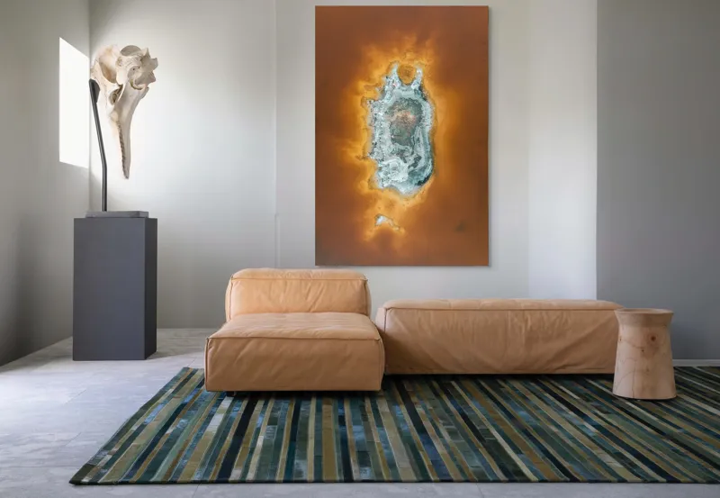 Tablou Canvas, "Ochi de foc în peisaj selenar", Dune, Textură, Contrast, Arid, Mineral, Abstracție, Peisaj, Natural, Pitoresc, Întindere, 100 x 150 cm – poza 7